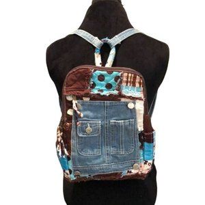 Holiday Sale:Runy Bugs Patchwork and Denim Backpack, Pre-Owned